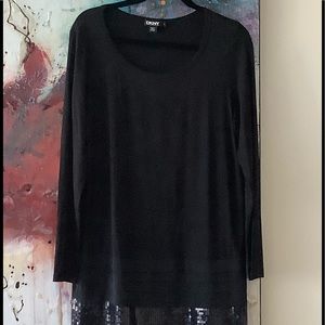 DKNY Black Sequin bottom dress size L